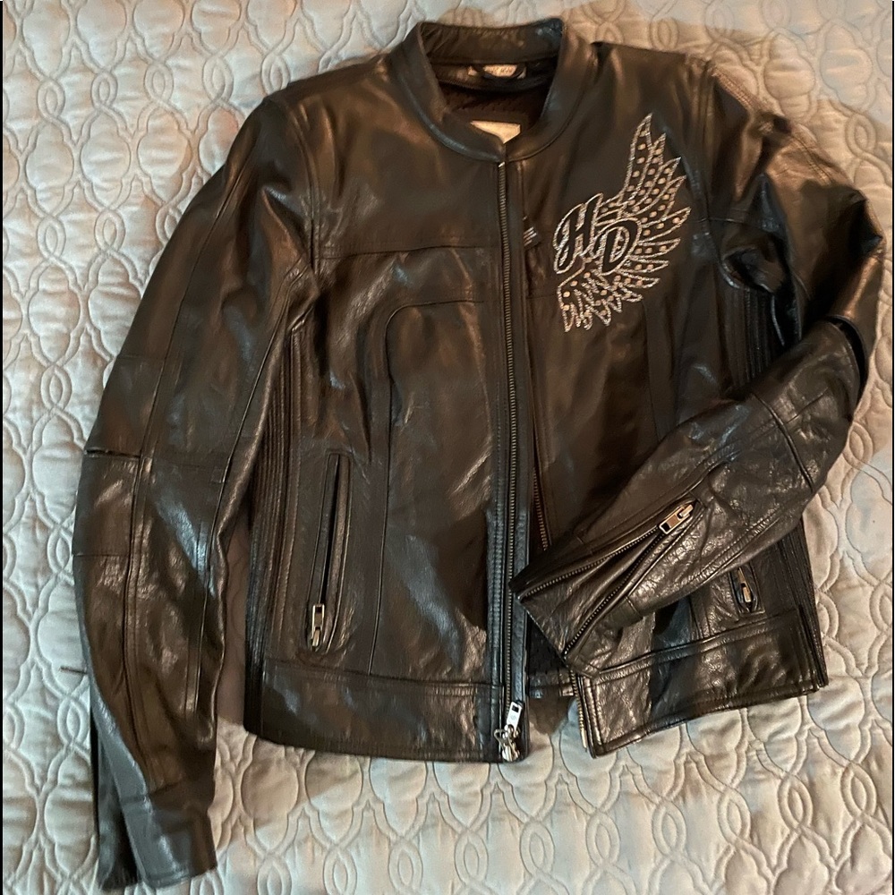 WOMENS VINTAGE Harley Leather Coat.
